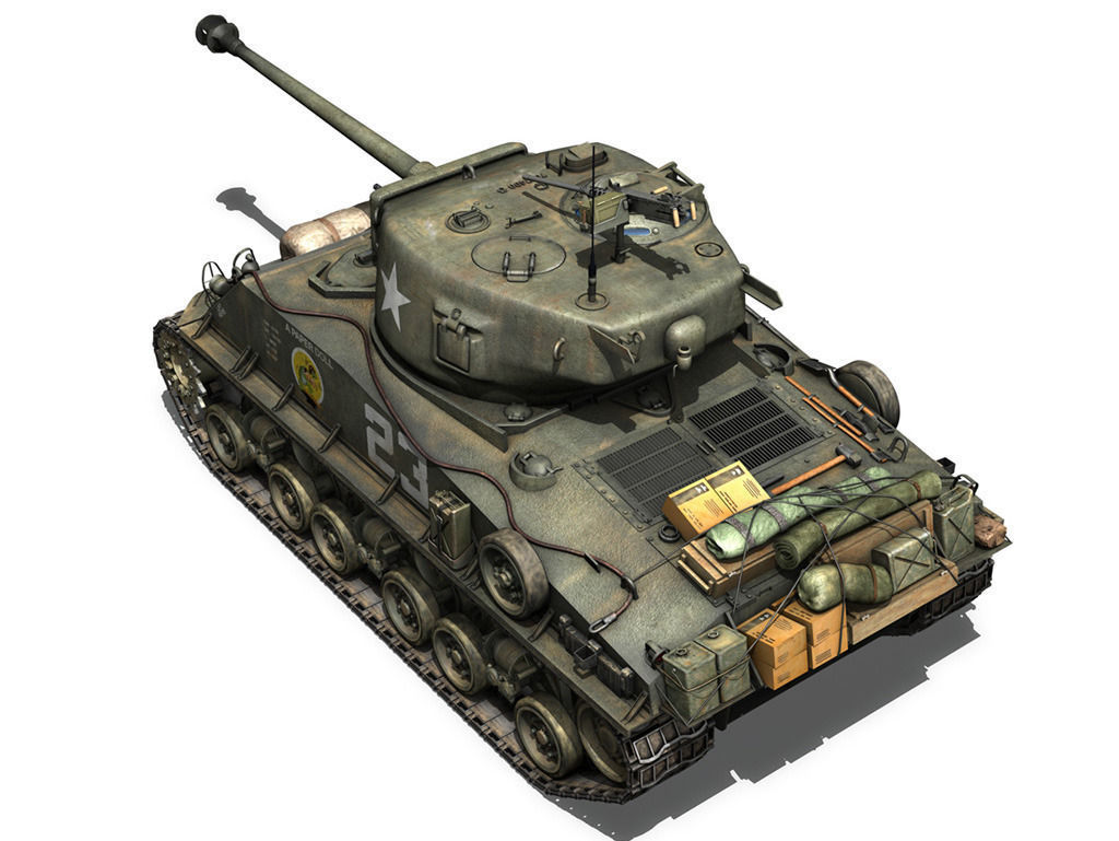 M4A3E8 Sherman - Easy Eight - A Paper Doll 3D model_7