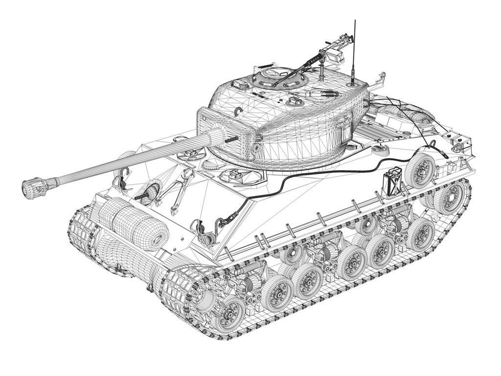 M4A3E8 Sherman - Easy Eight - A Paper Doll 3D model_12