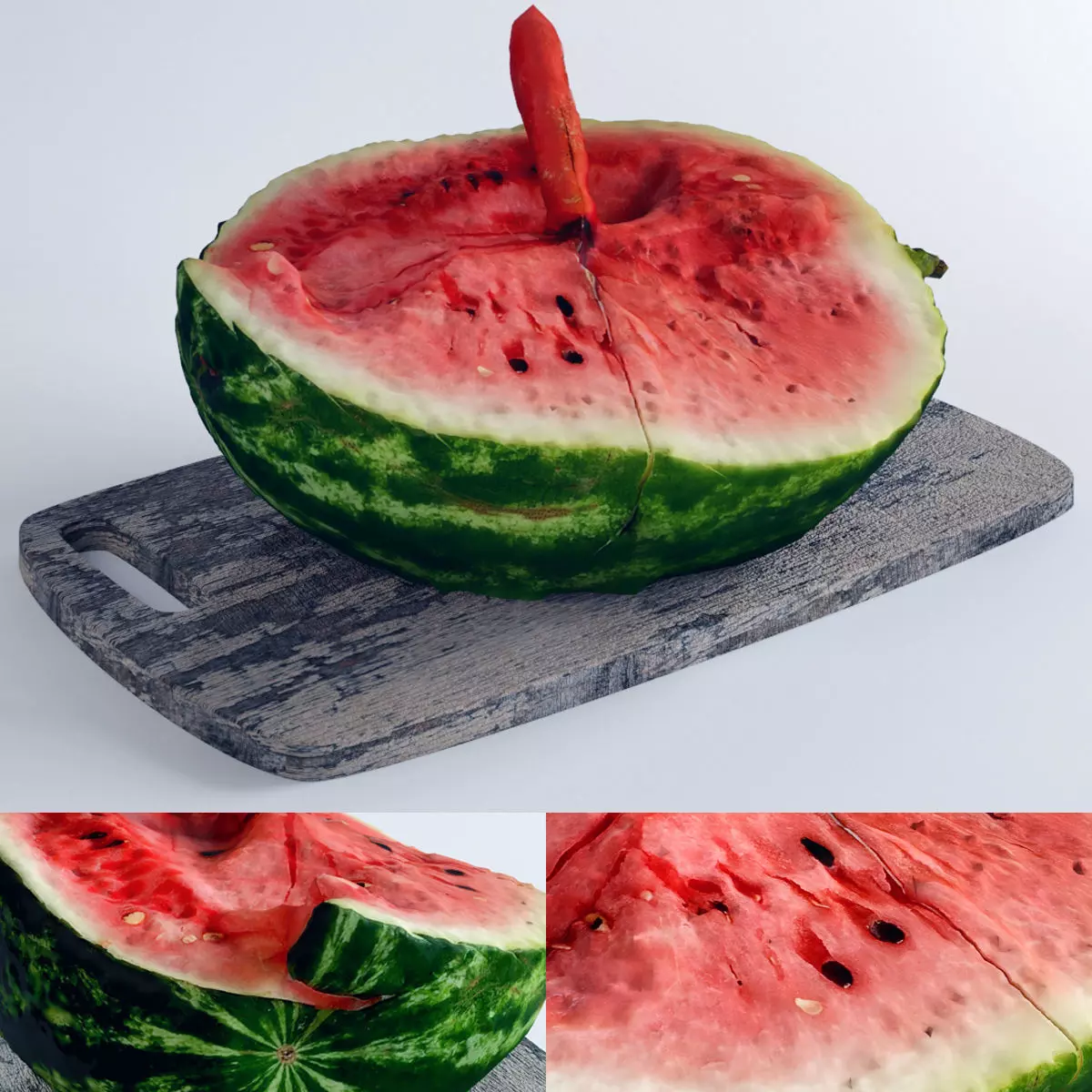 Watermelon Fruit Vegetable Food Scan Model 47K Poly Water Melon 3D model