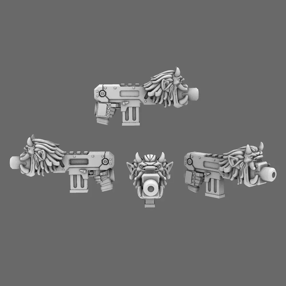 Cyber Samurai Oni Style Combat Rifles RIGHT 3D print model