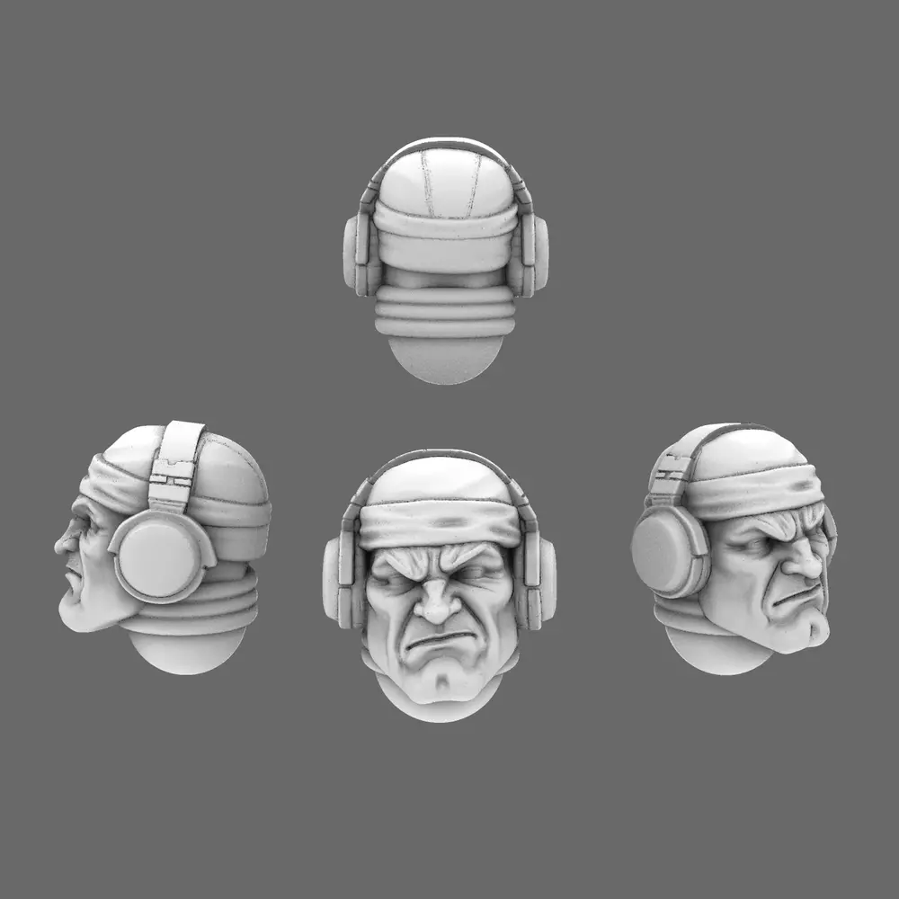 Space Knights Colonial Soldier Heads Type B 3D print model