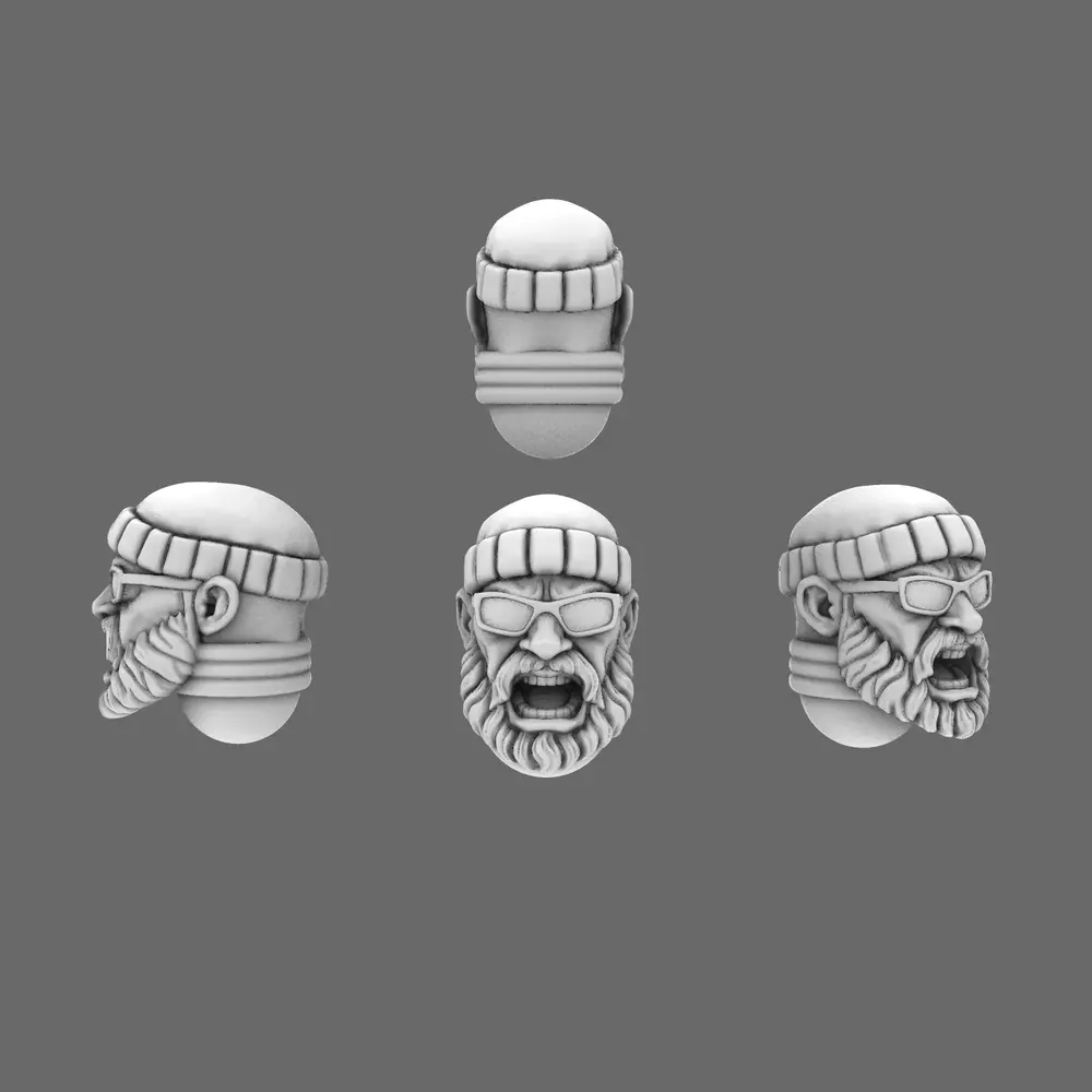 Space Knights Special Forces Operators Heads 3D print model