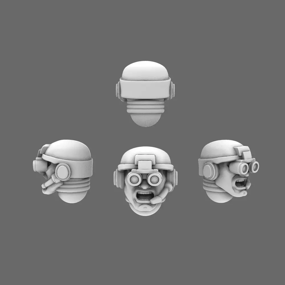 Space Knights Extraction Team Heads 3D print model
