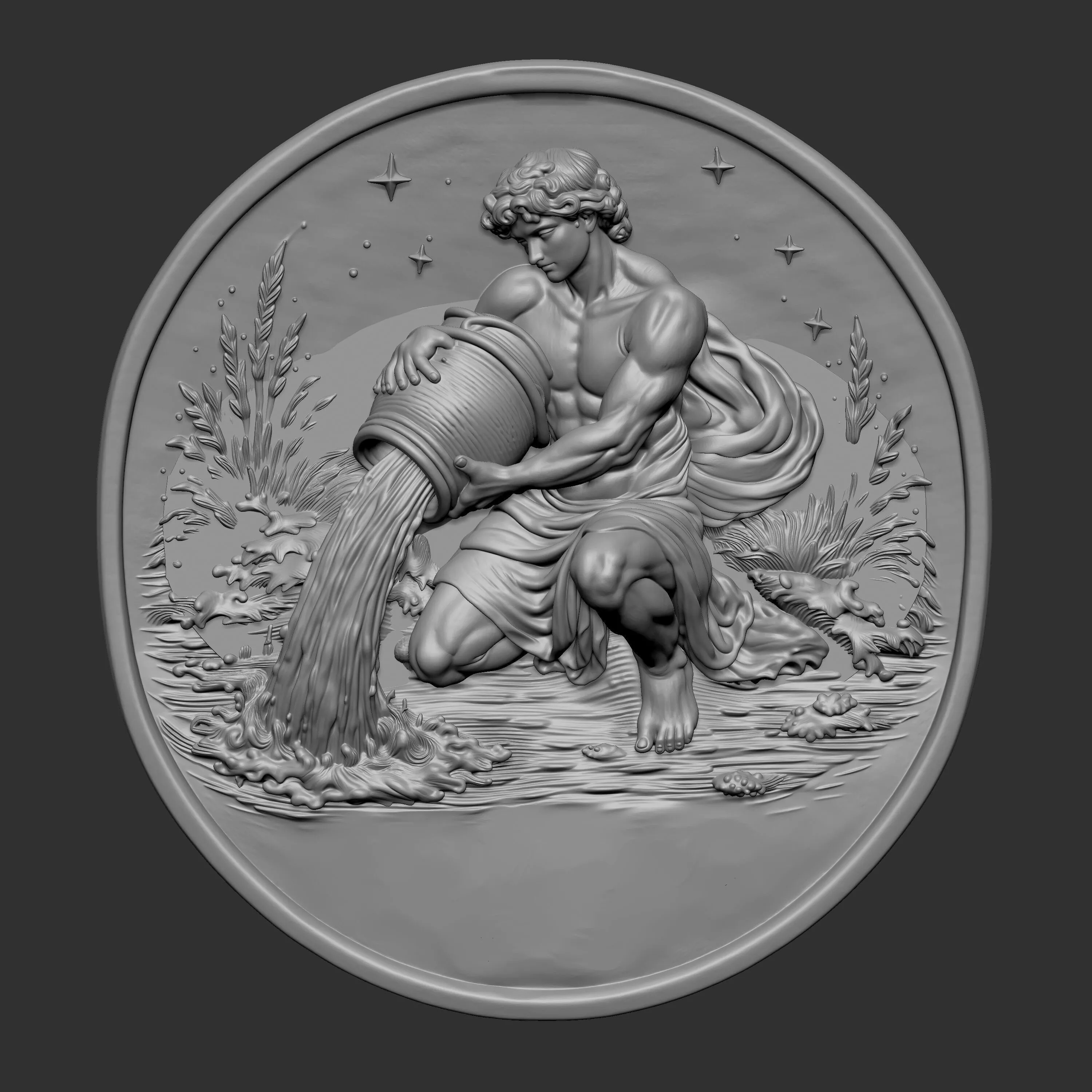 Aquarius zodiac sign 3D print model