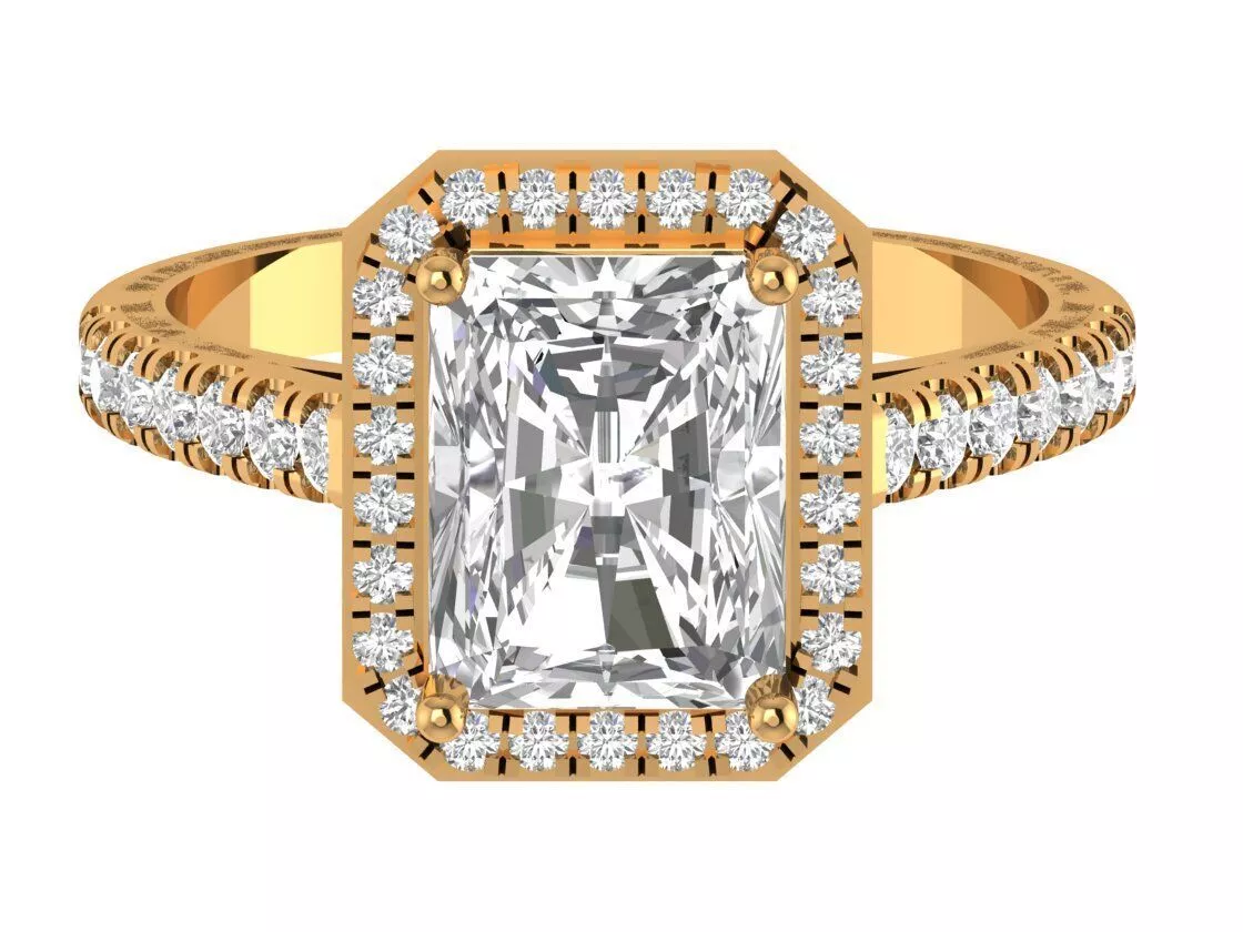 Emerald Engagement Ring 3D print model