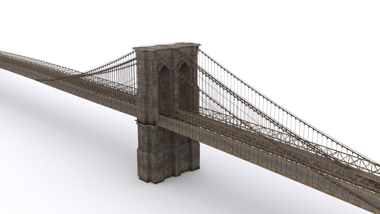 The Brooklyn Bridge Low-poly 3D model_2