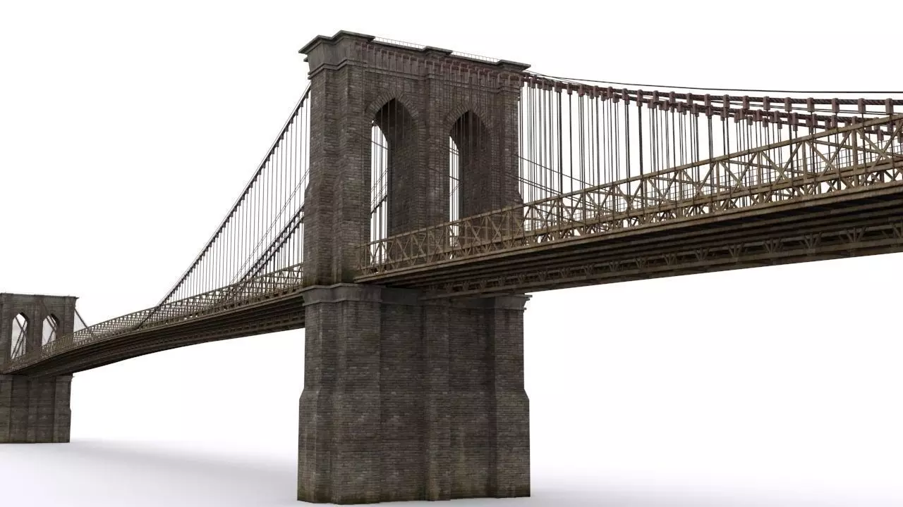 The Brooklyn Bridge Low-poly 3D model_0
