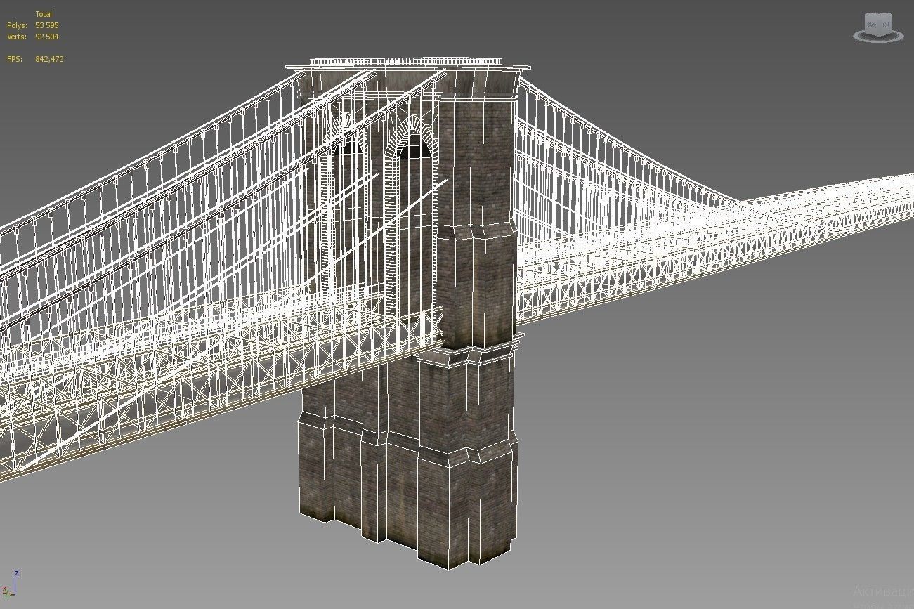 The Brooklyn Bridge Low-poly 3D model_9