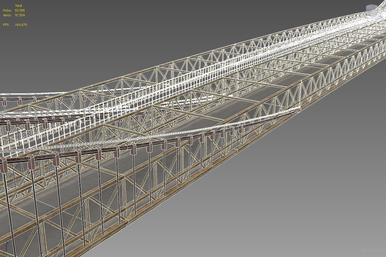 The Brooklyn Bridge Low-poly 3D model_10