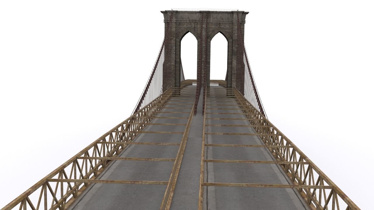 The Brooklyn Bridge Low-poly 3D model_1