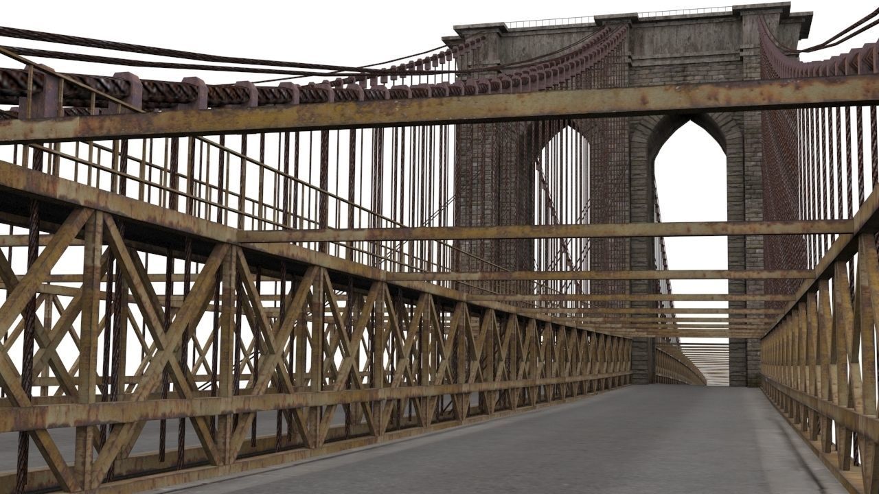 The Brooklyn Bridge Low-poly 3D model_5