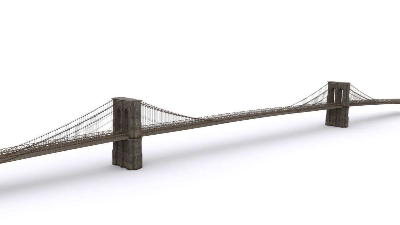 The Brooklyn Bridge Low-poly 3D model_8