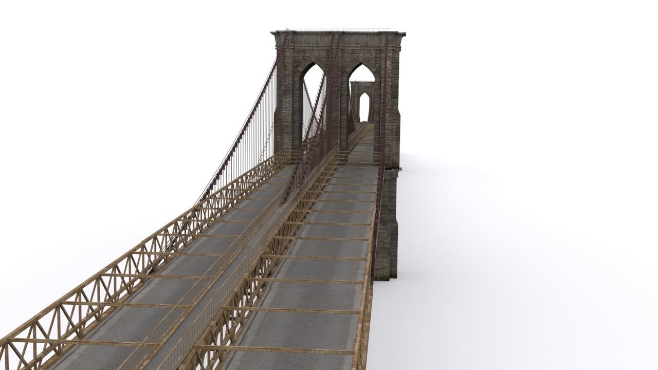 The Brooklyn Bridge Low-poly 3D model_3