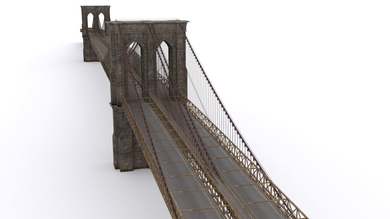 The Brooklyn Bridge Low-poly 3D model_4
