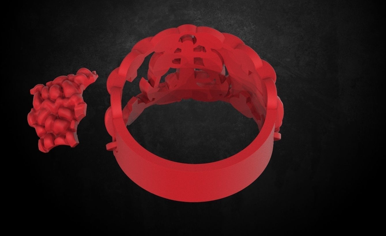 Male ring with an anchor 81 3D print model_8