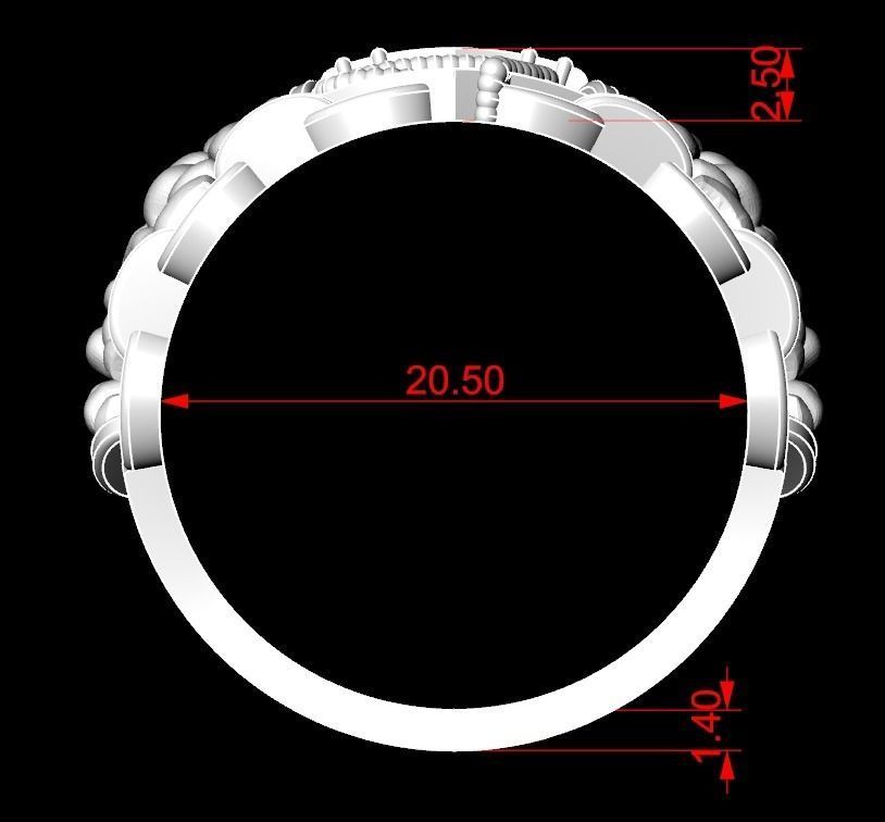 Male ring with an anchor 81 3D print model_14