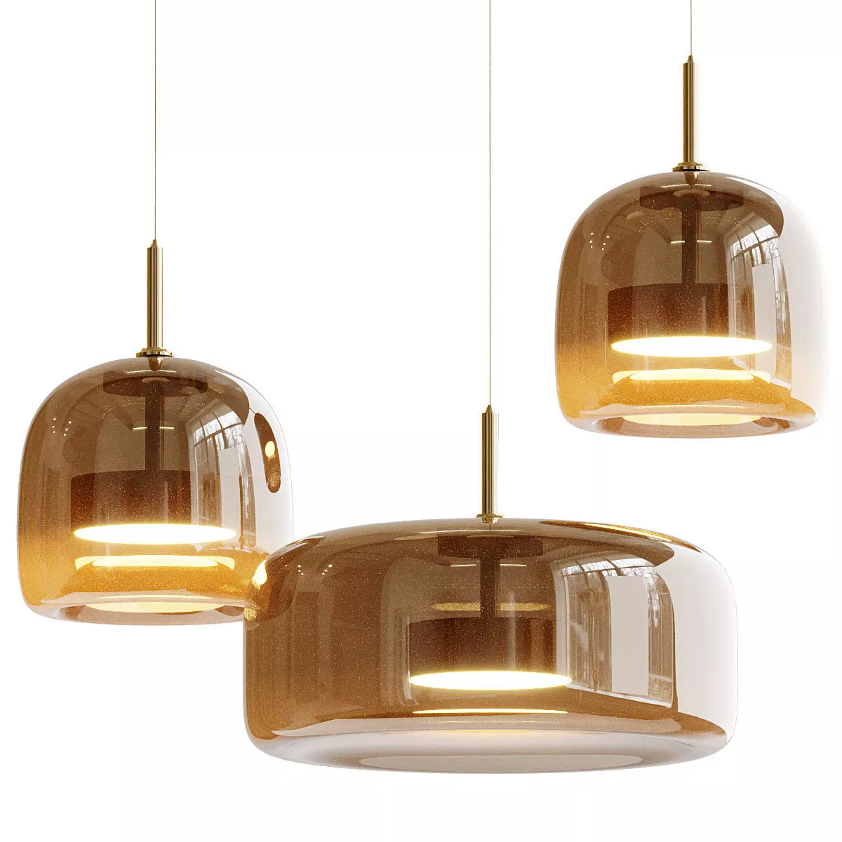 Simple Glass Pendant Light Clear 3D model
