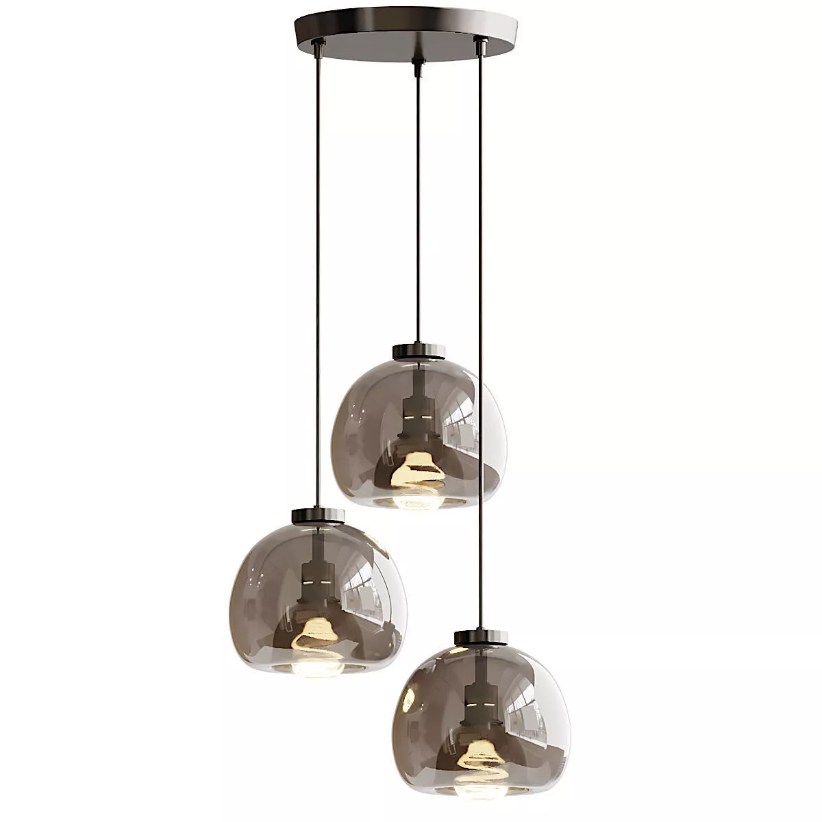 Smoky Gray Ceiling Pendant Light 3D model