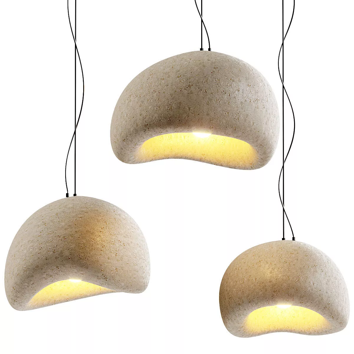 Japandi Style Wabi Sabi Pendant Light 3D model