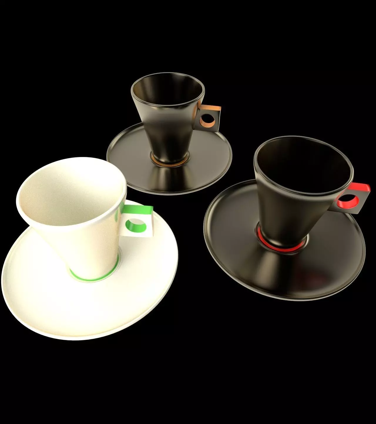 Nescafe Capuccino cups with saucers Free 3D model