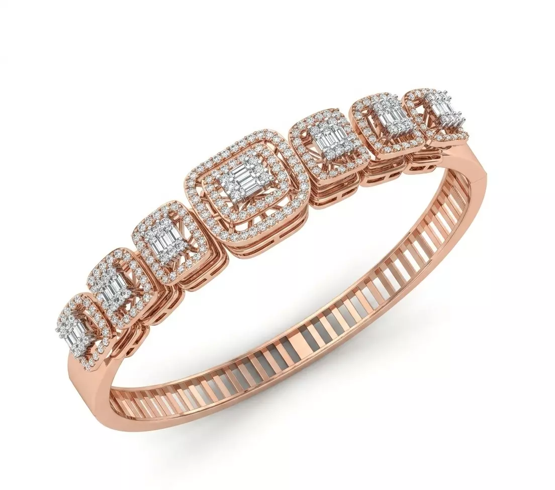 Diamond Link Bracelet Jewelry CAD Model 3D print model