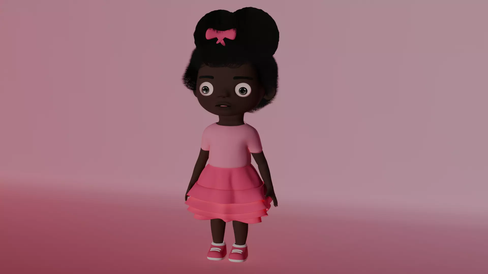 Cute Stylised Chibi Girl Low-poly cartoon 3D model Low-poly 3D model