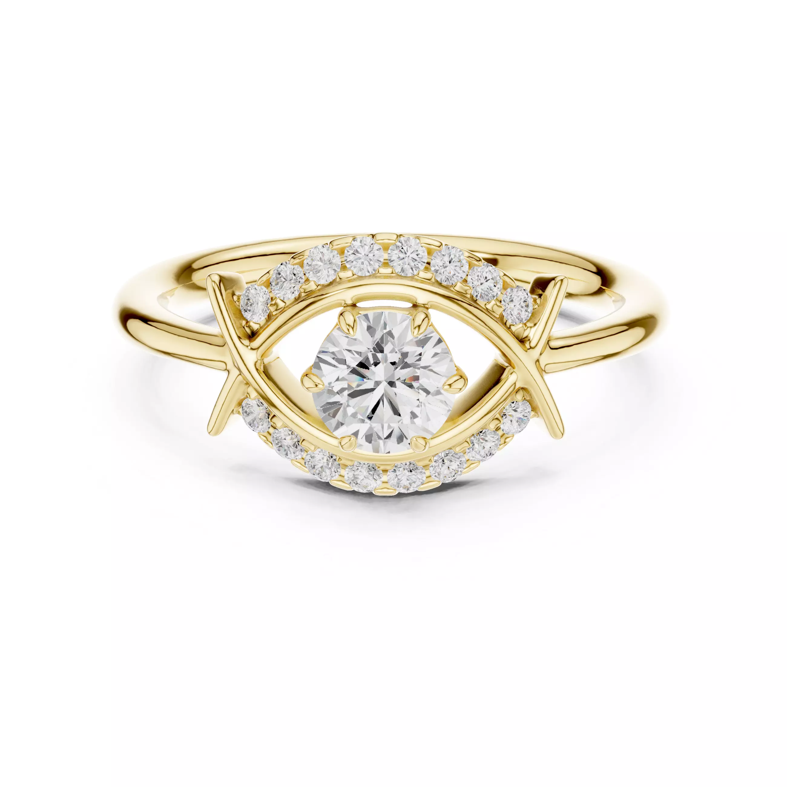 Diamond jewelry ring for woman 3D print model 3D print model