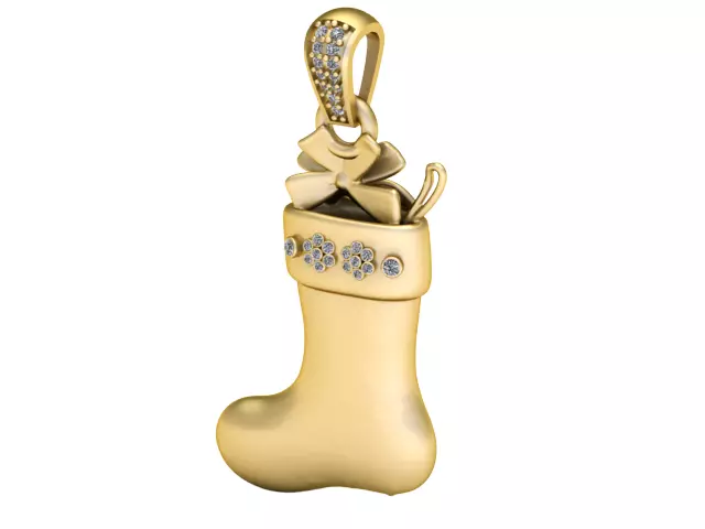 Luxury Christmas Stocking Diamond Pendant 3D print model