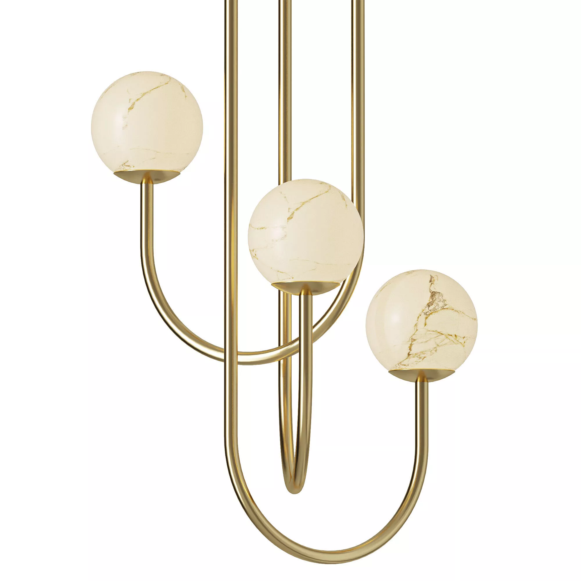 Terzo Aged Brass And Alabaster Pendant Light 3D model