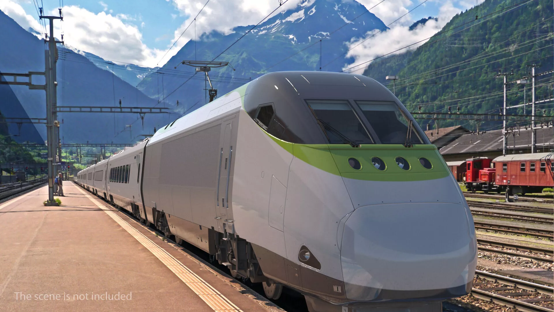 Express Train Generic Rigged 3D model