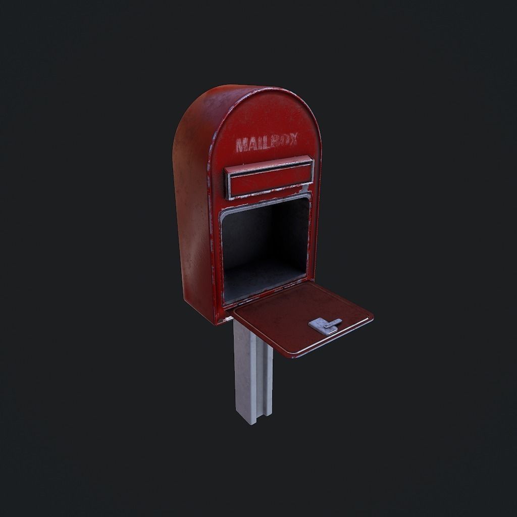 MailBox pbr mail box Low-poly 3D model_7