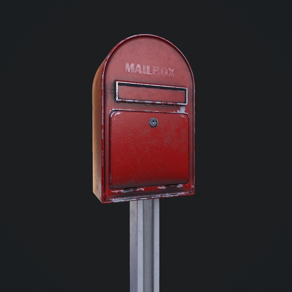 MailBox pbr mail box Low-poly 3D model_5