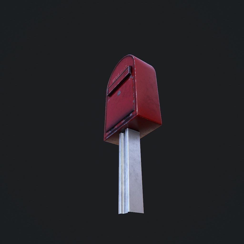 MailBox pbr mail box Low-poly 3D model_6