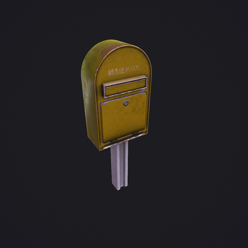 MailBox pbr mail box Low-poly 3D model_3
