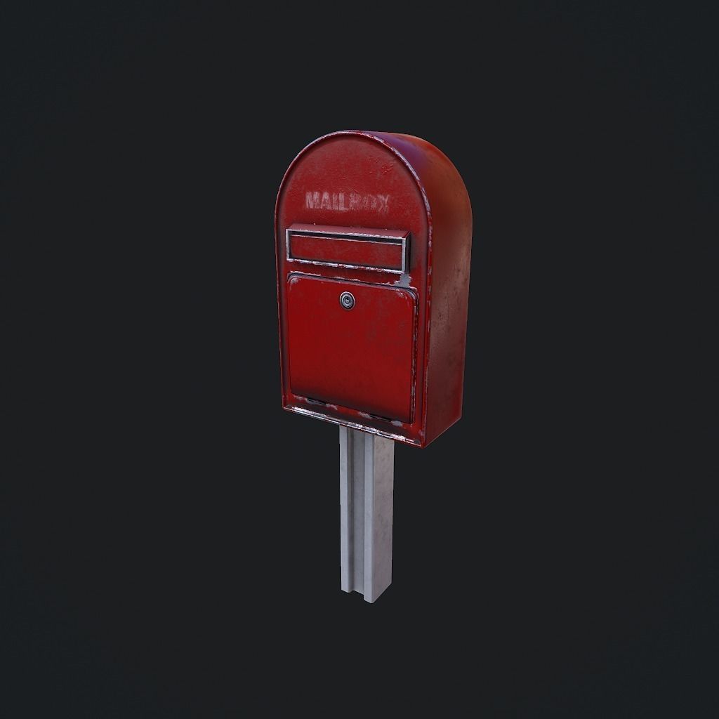 MailBox pbr mail box Low-poly 3D model_4