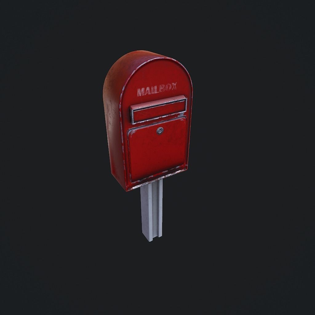 MailBox pbr mail box Low-poly 3D model_1