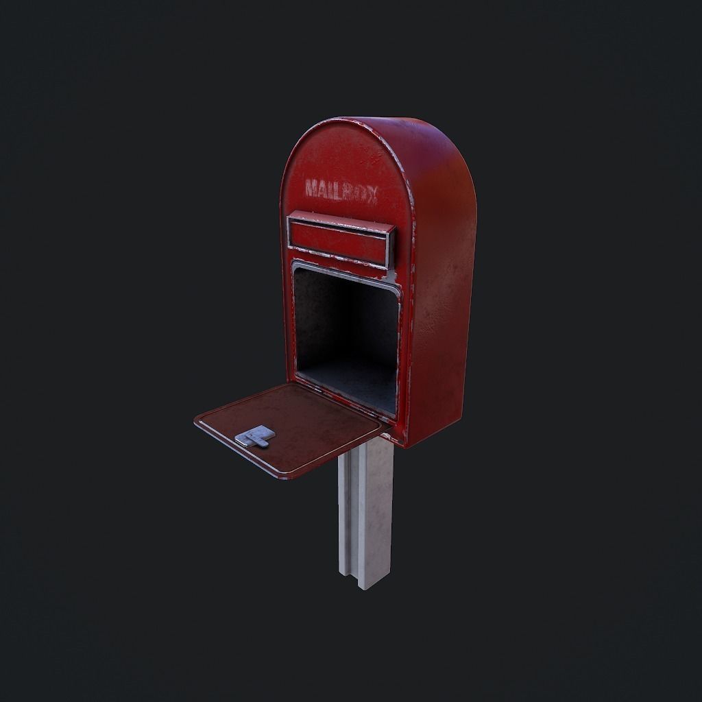 MailBox pbr mail box Low-poly 3D model_8