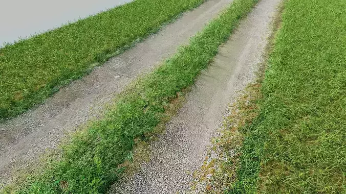 Tileable Gravel Driveway 2 Low-poly 3D model