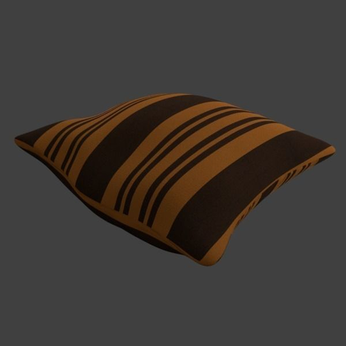 Pillow - Orange Stripe Free low-poly 3D model