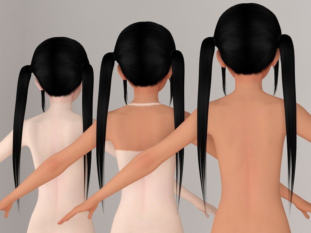 T pose rigged model of Azusa with various outfit 3D model_9