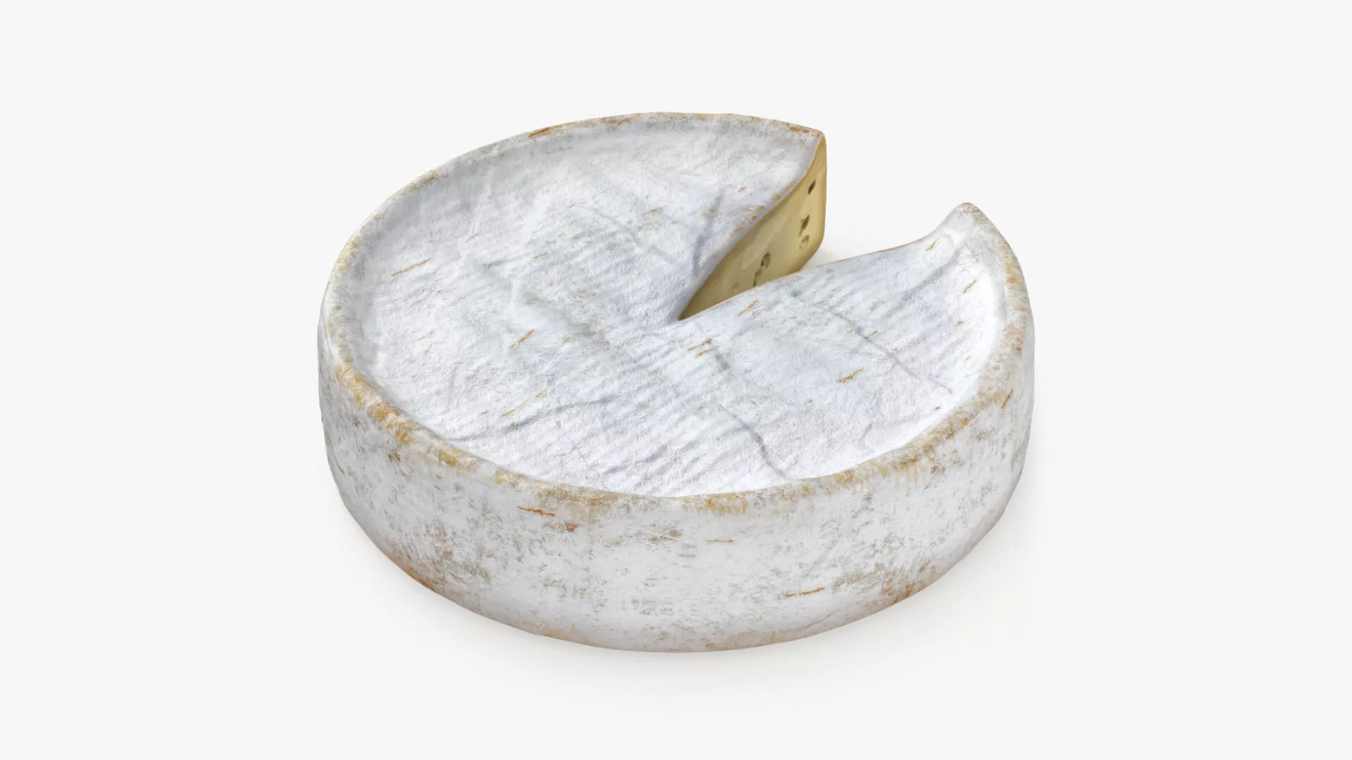 Gourmet French Brie Cheese Round Low-poly 3D model