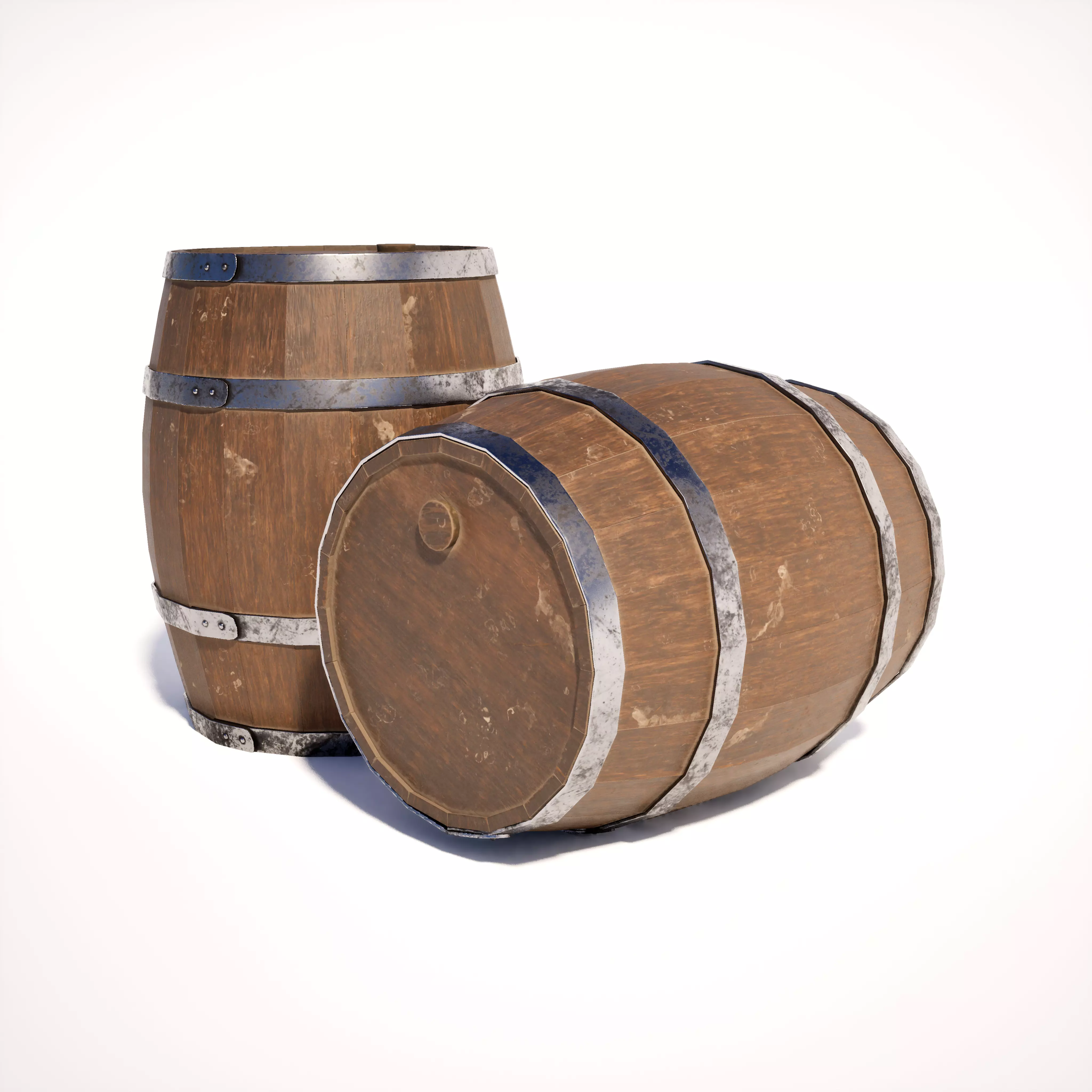 Wooden Barrel Game Asset Texture
