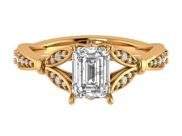 Emerald Engagement Ring 3D print model