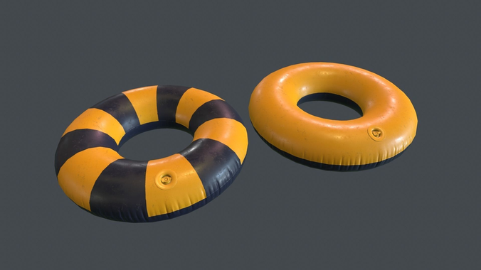 Inflatable Ring PBR Game Ready Low-poly 3D model