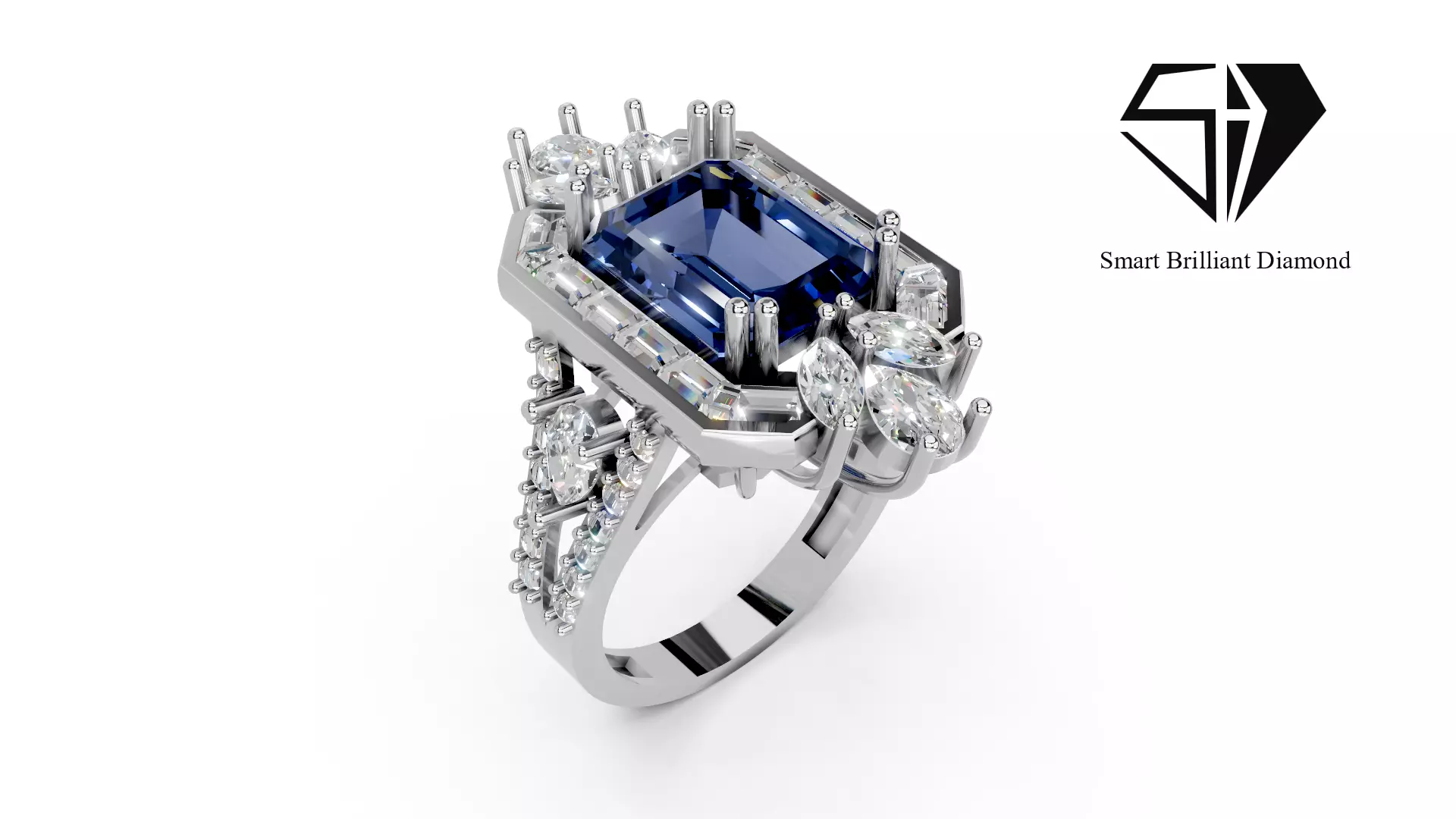 Luxury Diamond Ring Premium Women Jewelry 3D Model jr00442 3D print model