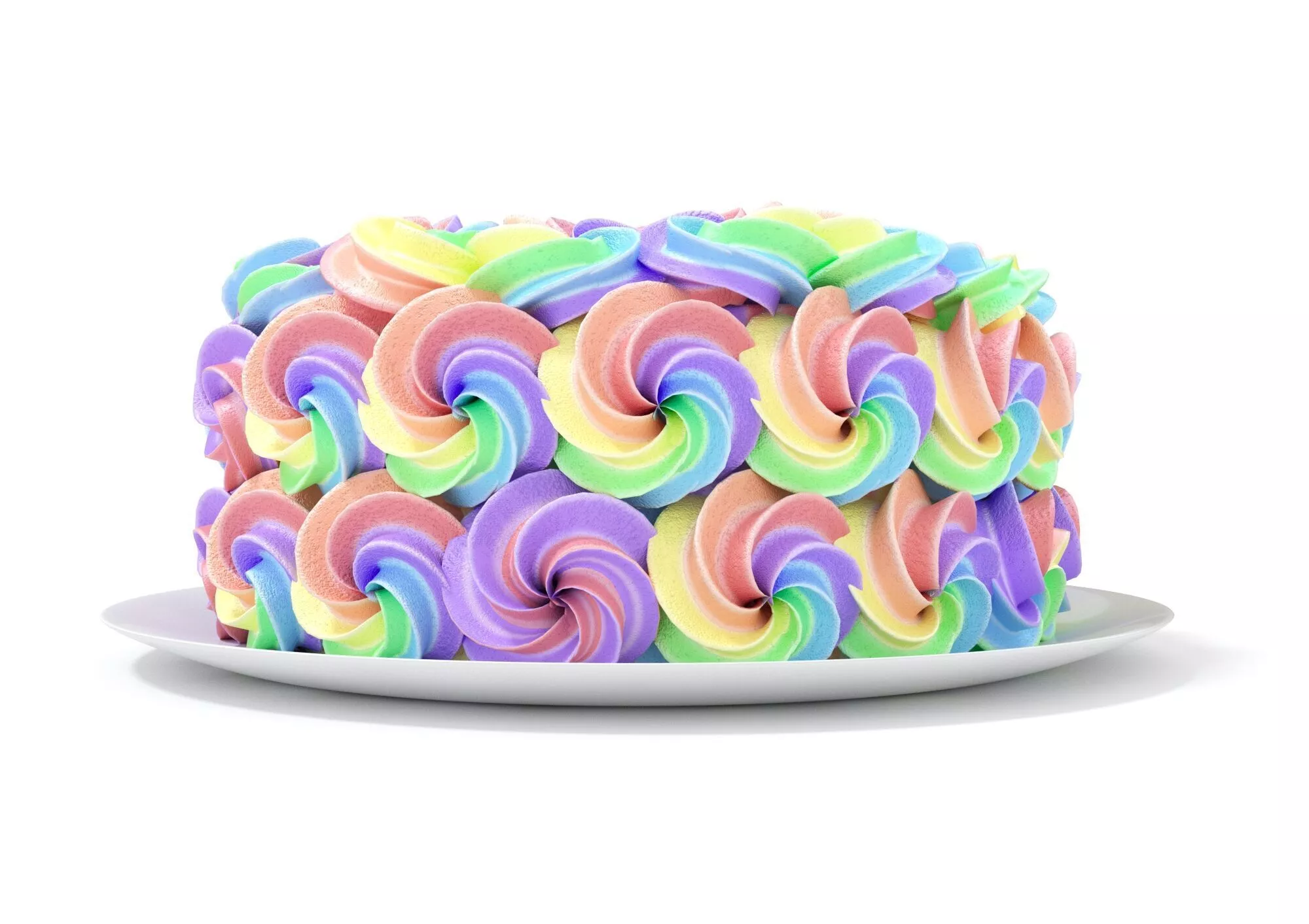 Rainbow Cake 4 3D model 3D model