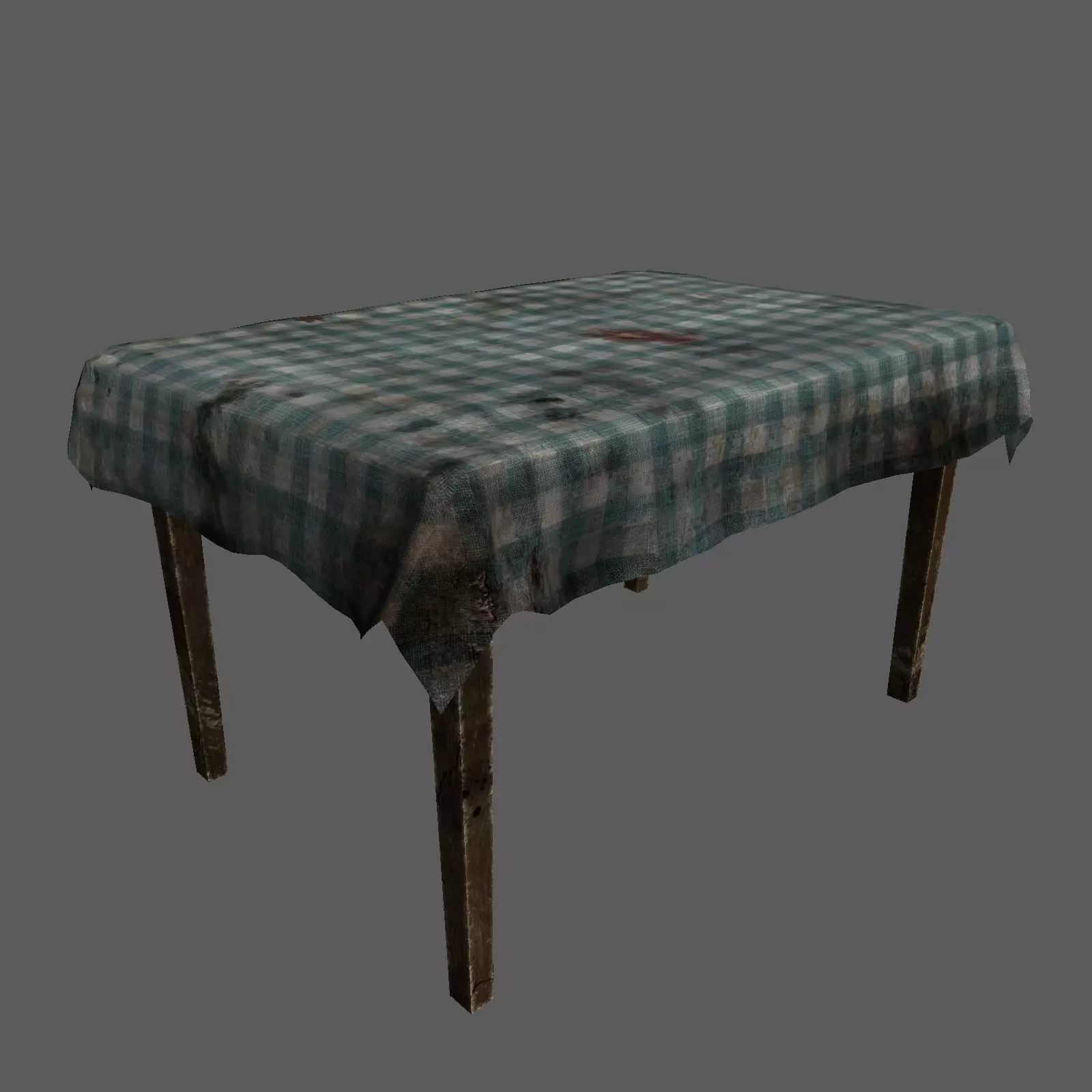 Old table Free low-poly 3D model_0