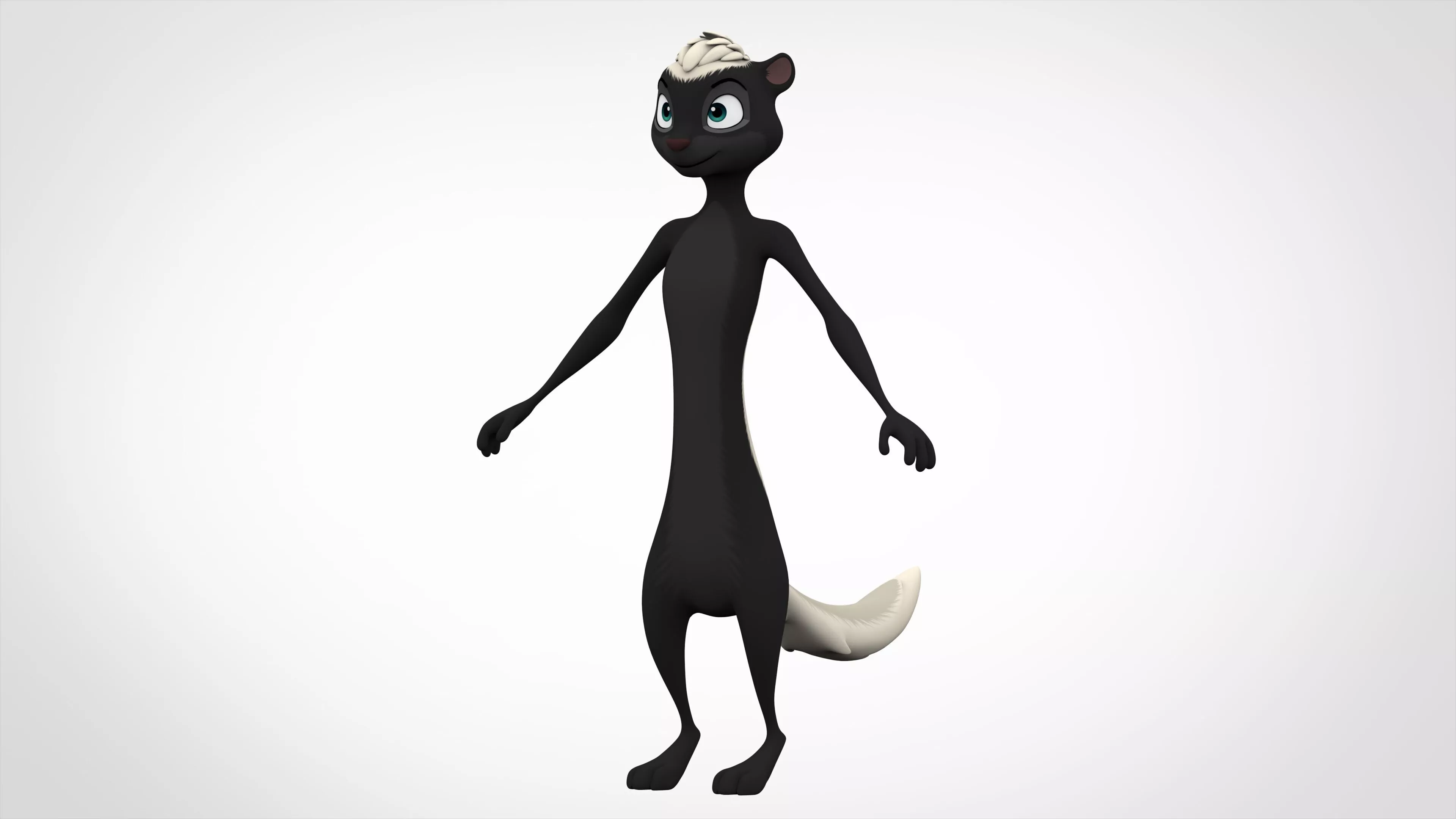 African Striped Weasel Low-poly 3D model