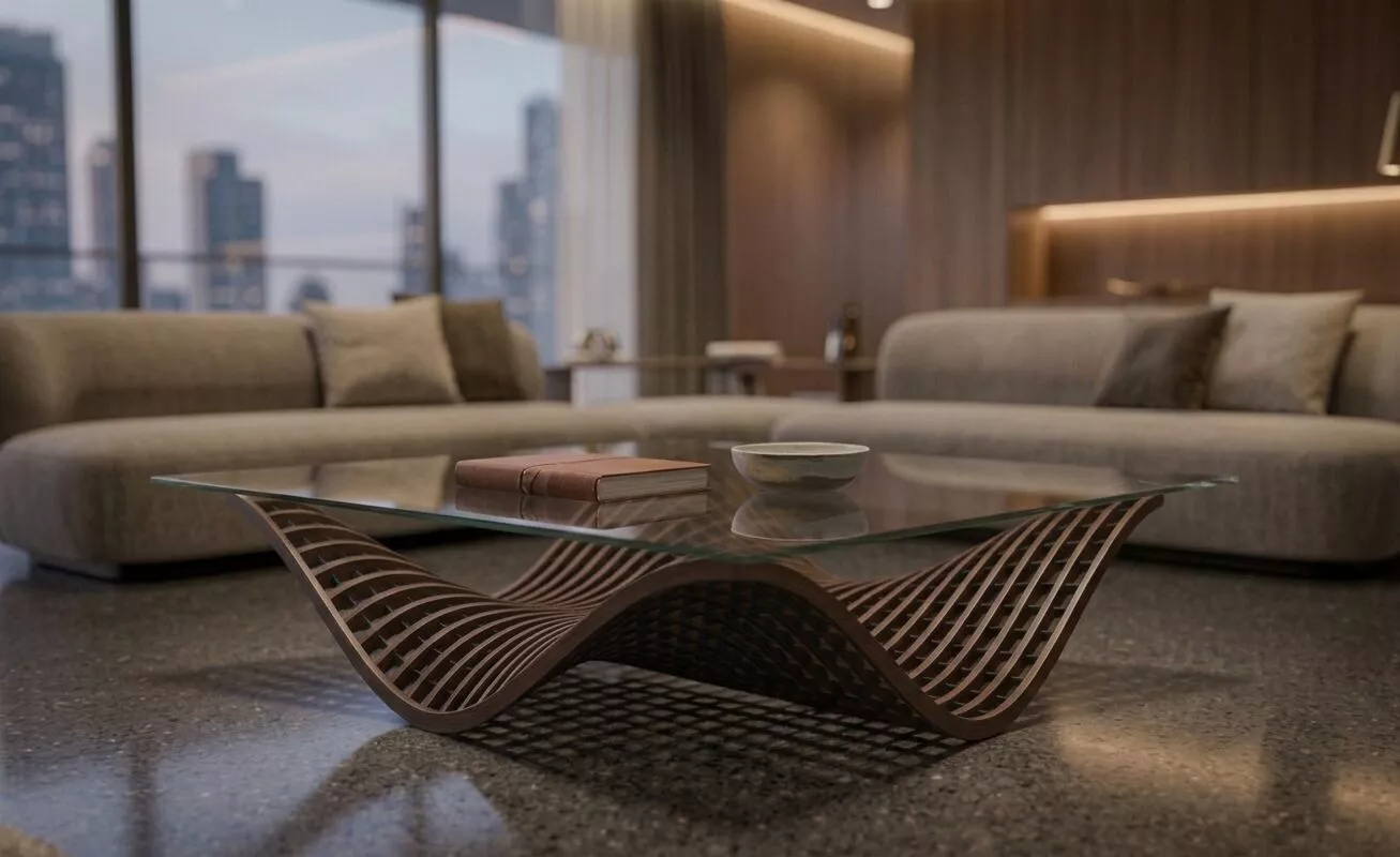 Parametric Wave Coffee Table 1 Sculptural Modern Furniture 3D model
