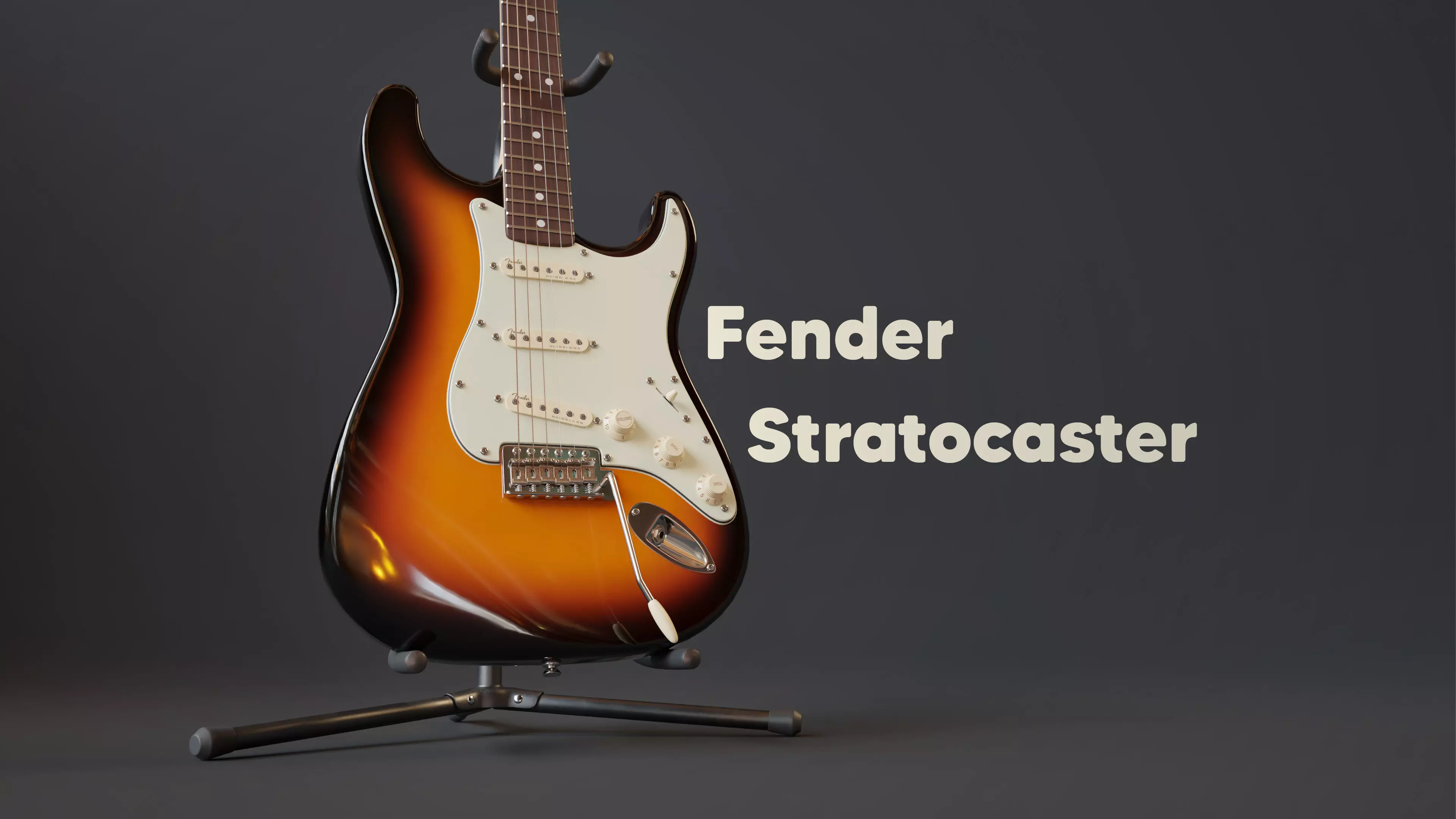 Fender Stratocaster Electric Guitar 3D model_0